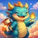 Colorful avatar of an expressive fox with vivid orange and blue fur, suitable for a fun profile picture